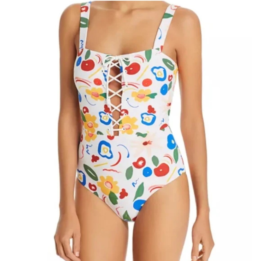 Onia flower one piece bathing suit
